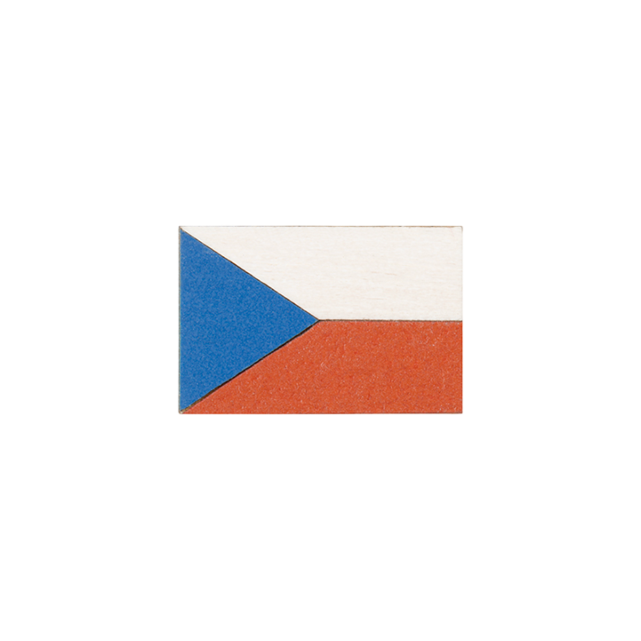 BeWooden Dřevěná Brož Vlajka Česko
