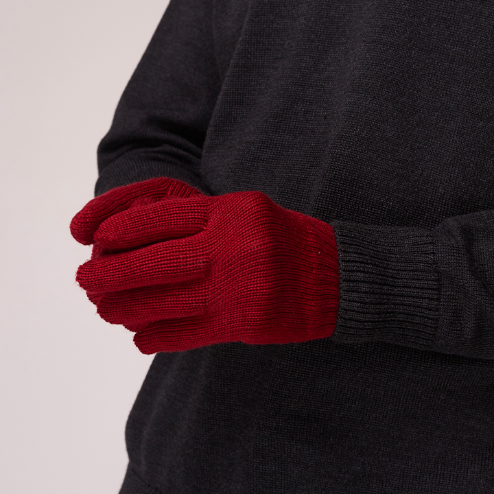 Vlněné Rukavice Merino Red